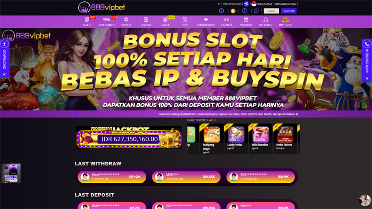 888VIPBET: Daftar Situs Bonus Judi Slot UG Terbesar Setiap Hari 1 888vipbet